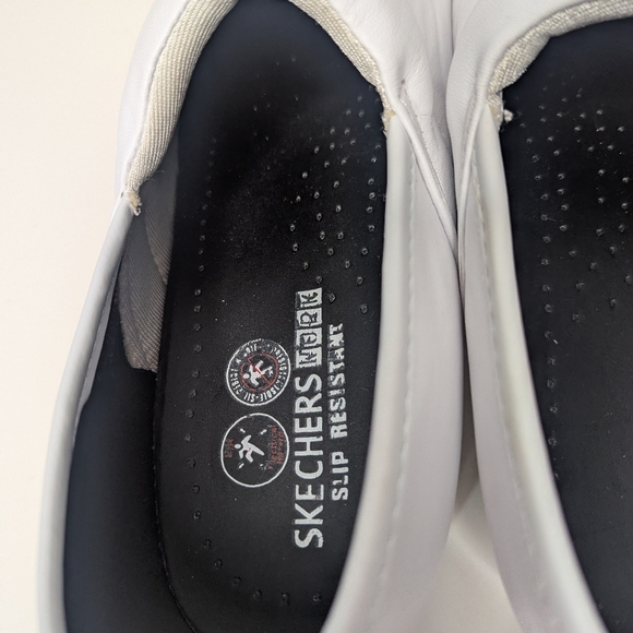 Sketchers Candaba Skid Resistant White Leather Women's Work Clog Size 11 - Picture 7 of 8